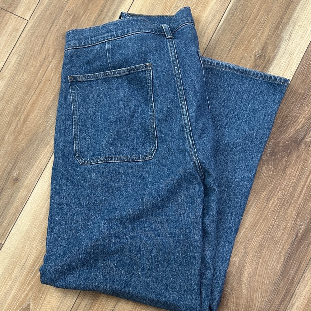 32 / 14 J. Crew Jeans never worn, no tags Camp pocket wide leg jeans blue - Picture 4 of 5